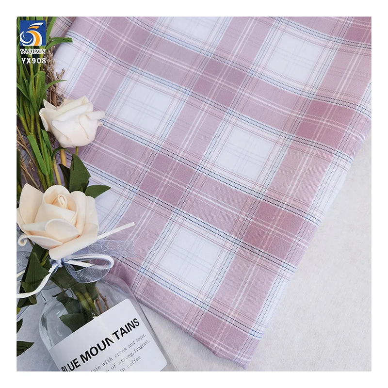 YX908 Wholesale Japanese School Uniform Skirt Fabric 180gsm Polyester Jk Yarn-Dyed Plaid Fabric for Students - 图片 2