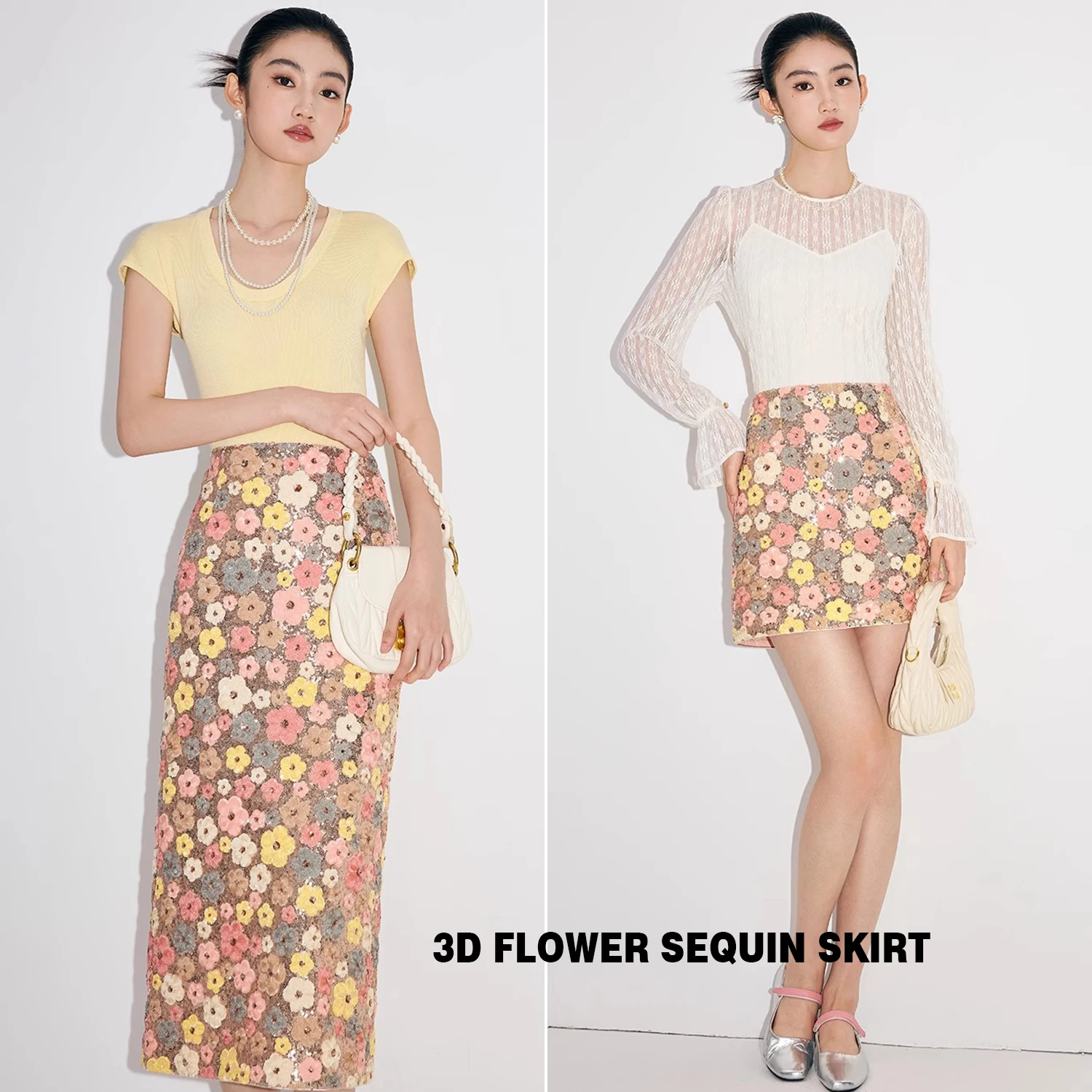 YX268 High-end 500gsm Flower Multicolor Heavyweight Embroidery Sequin Fabric for Clothing - 图片 3