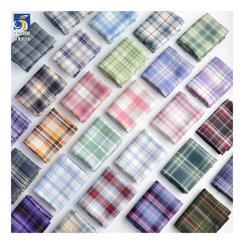 YX908 Wholesale Japanese School Uniform Skirt Fabric 180gsm Polyester Jk Yarn-Dyed Plaid Fabric for Students - 图片 5