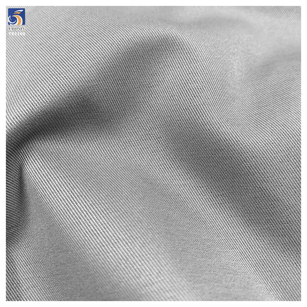 YX1169 Medium Weight 240gsm Gray and Khaki 3/3 Thick Twill Fabric Polyester Chiffon Twill Fabric for Trench Coat Woman - 图片 3