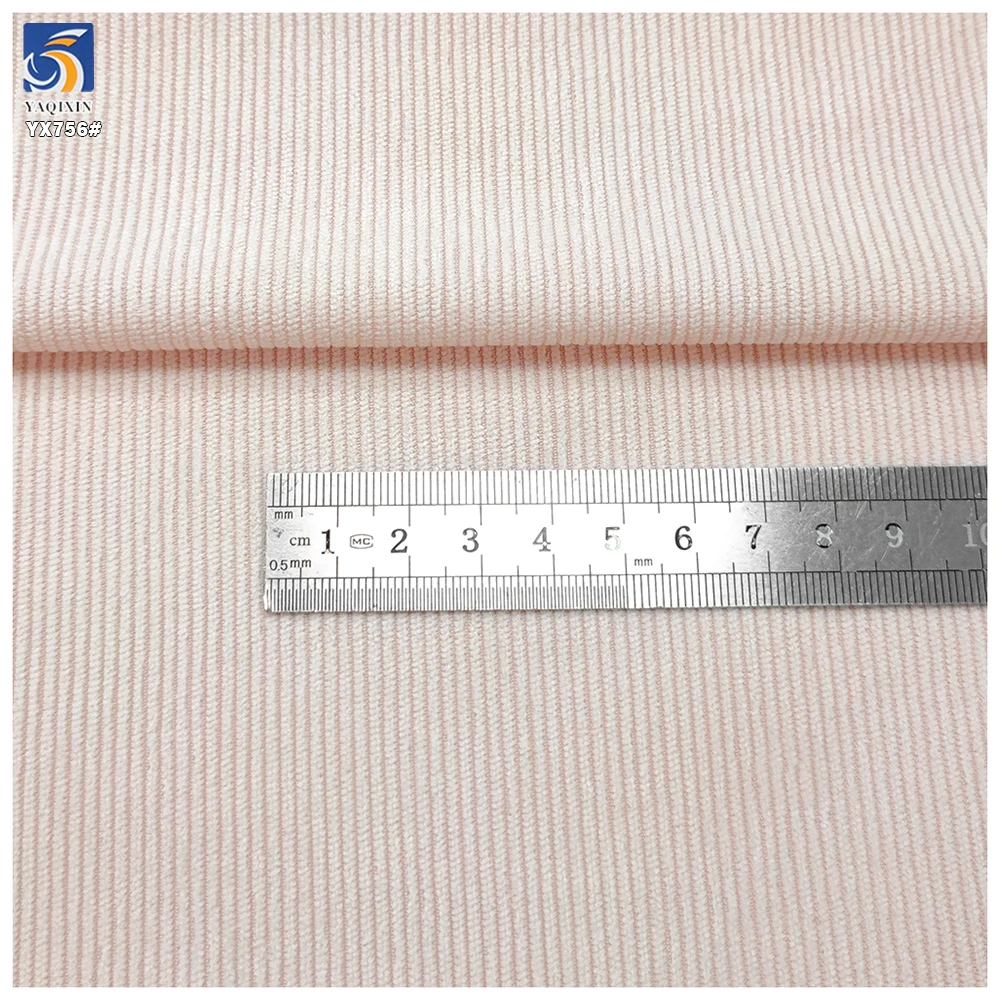 YX756 Cheap High Quality Corduroy Fabric Plain Woven 100% Polyester 11W Corduroy Fabric for Ladies Shirts Garments - 图片 3