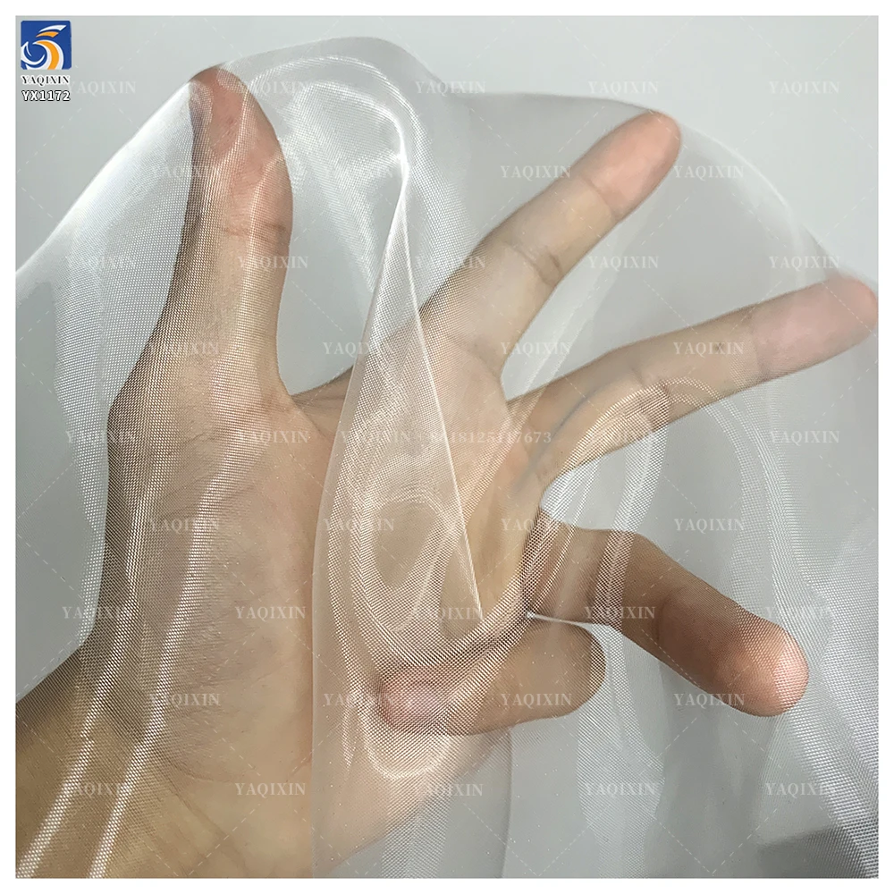YX1172 High Quality 1 Yard Transparent Polyester Soft and Lustrous Silk Organza Fabric Cheap Solid Color Organza Fabrics - 图片 3
