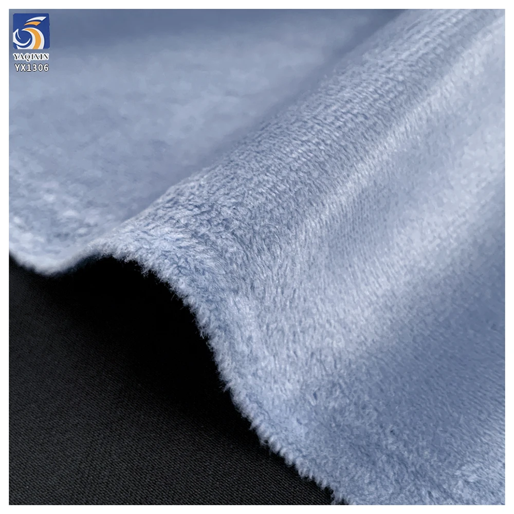 YX1306 95% Polyester 5% Spandex 210gsm Stretch Matte Velvet Fabric Softness and Stretch Velvet Dress Fabric Knitted - 图片 6