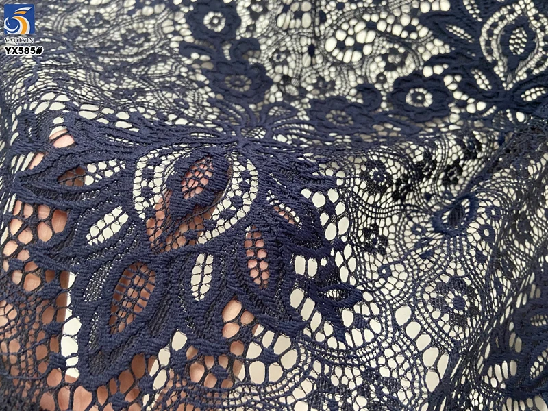 YX585 High Quality Soft Lace 100 Nylon Mesh Fabric for 2025 Fashion Dresses Eyelash Lace Fabric - 图片 3
