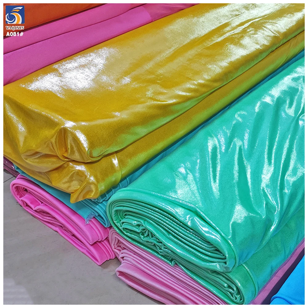 A081-1 America's Popular 95 Polyester 5 Spandex Foil Shiny Stretch Knit Lurex Fabric Stage Costume Dance Skirt Fabric - 图片 4