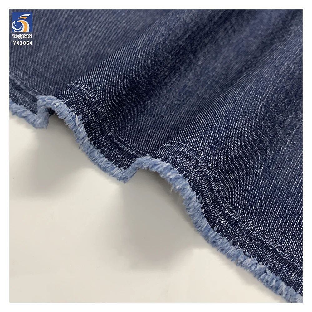 YX1054 200gsm 79 Rayon 18 Cotton 3 Spandex Blend Material Blue Denim Fabric Jeans Double Yarn Twill Denim Summer Pants Fabric - 图片 6