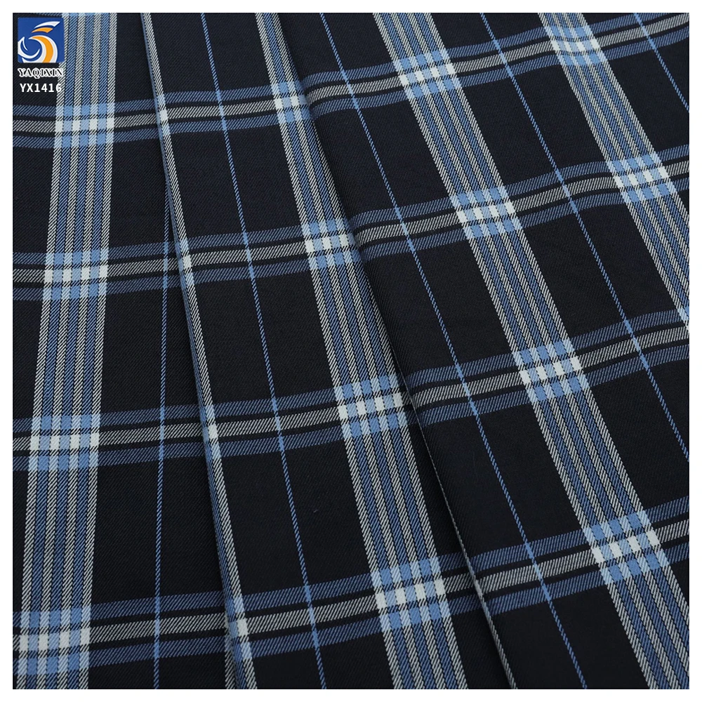 YX1416 China Manufacturer 190gsm Popular in Ghana, Africa TR Suit Yarn Dyed Checked School Uniform Plaid Fabrics for Children - 图片 4