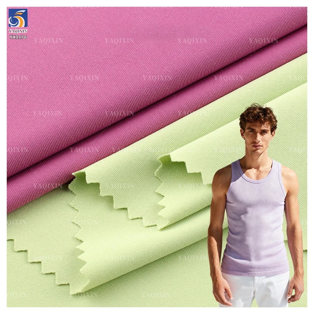 YX1176 87% Polyester 13% Spandex 180gsm Wear Yoga Wear T-Shirt Fitness Sports Fabric Cotton-Like Single-Sided Knitted Wicking