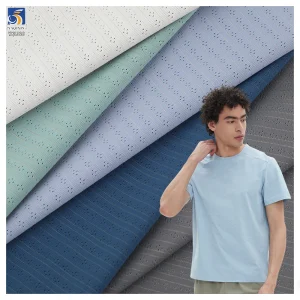 YX1326 165gsm High Quality 85% Nylon 15% Spandex Stretch Breathable Dots Jacquard Knitted Fabric for T-Shirt Men's Sportswear