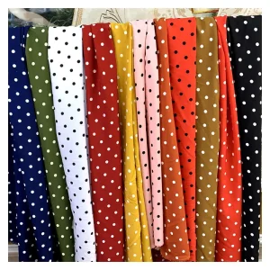 CF10-1 High Quality Breathable Woven Print Swiss Polka Dot Cotton Fabric