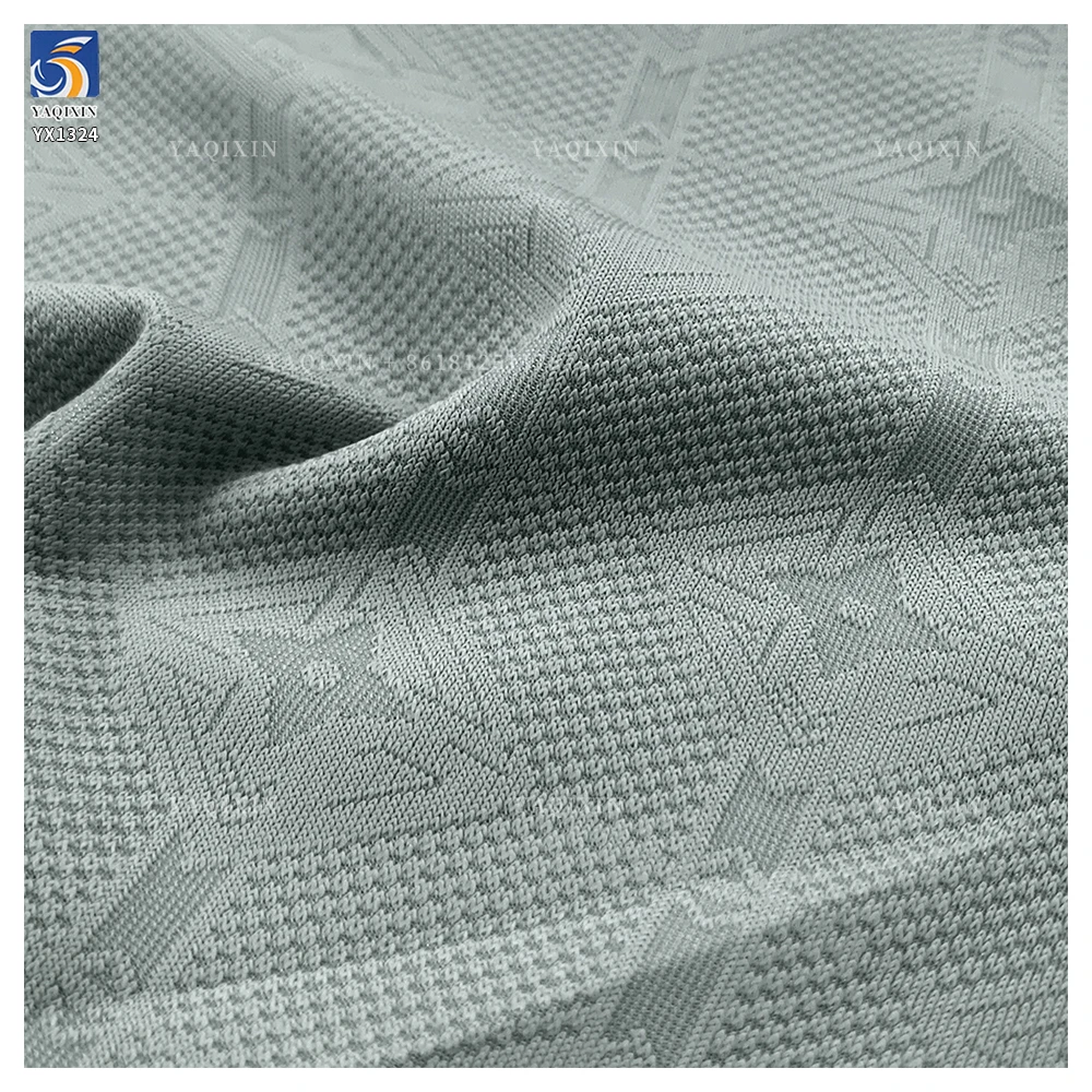 YX1324 175g 78 Nylon 22 Spandex Luxury Fashion Jacquard T Shirts Fabric China Wholesale Stretch Jacquard Knit Fabric for Yoga - 图片 5