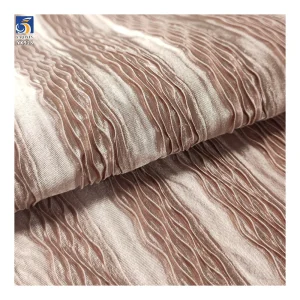 YX928-1 2025 New Products Wavy Pleated Striped Satin Fabric European French Women High-End Party Skirt Satin Pleated Fabric