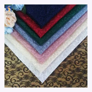 YX866 New Design Solid Dyed Knitted Chantilly Lace Fabrics Textiles Chantilly Lace Veil Garments Minimum Order Quantity 5 Yards