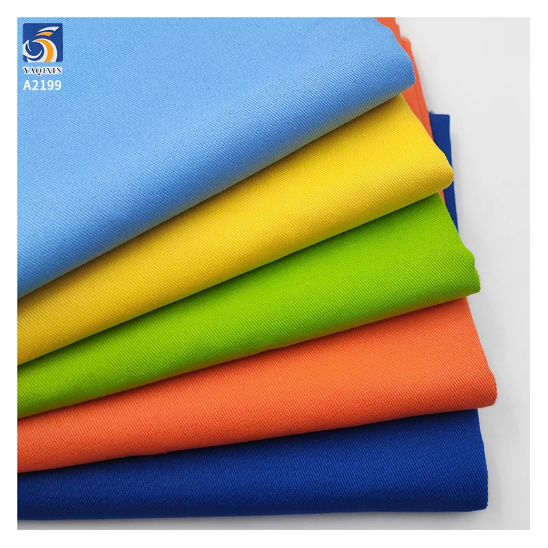 A2199 Ready Made High Quality 270gsm Woven Combed 100% Cotton Twill Fabric Khaki Twill Fabric for Shirts Skirts - 图片 6