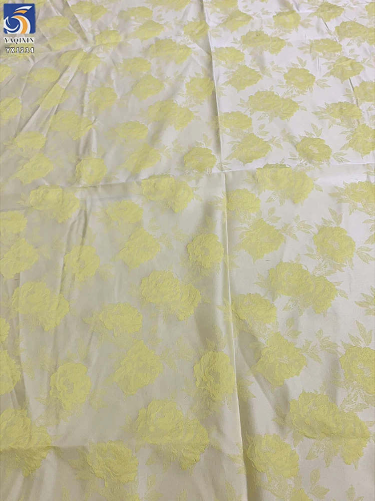 YX1234 Cheap Chinese Brocade Jacquard Fabric Woven Soft 100% Polyester Roses Flowers Brocade Fabric 2026 for Women - 图片 4