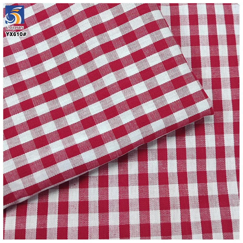 YX610 New Fashion 105gsm 5MM Red Plaid Yarn-Dyed Fabrics 100% Cotton Checkered Plaid Fabric for Shirt - 图片 5