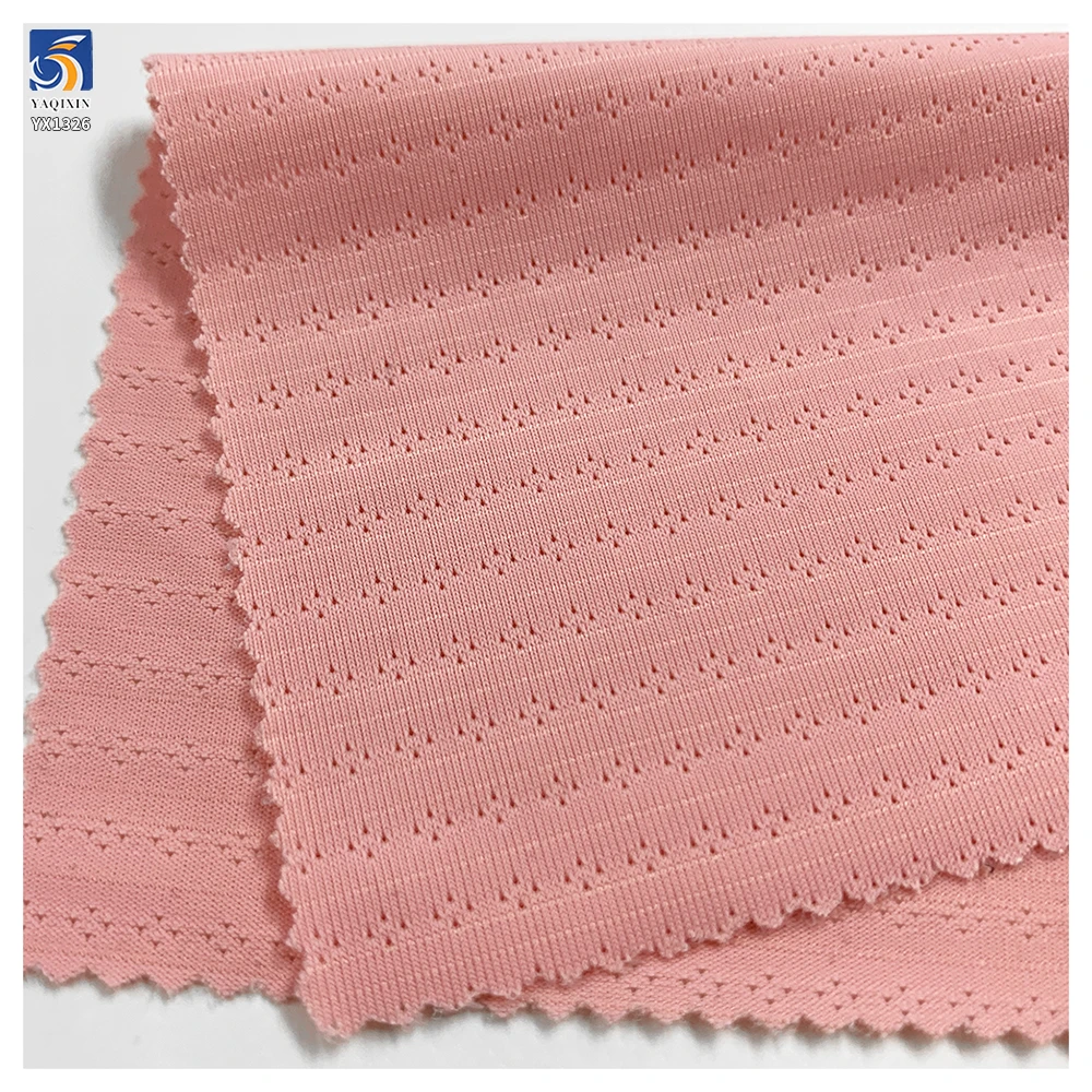 YX1326 165gsm High Quality 85% Nylon 15% Spandex Stretch Breathable Dots Jacquard Knitted Fabric for T-Shirt Men's Sportswear - 图片 2