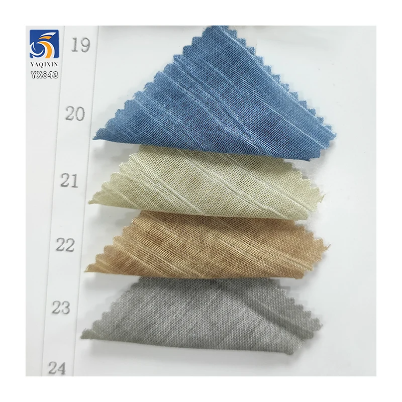 YX843 High Quality Two-color Sand Washing 80% Cotton 20% Nylon 130gsm Thickened Crepe Fabric Chiffon Crinkled Shirts