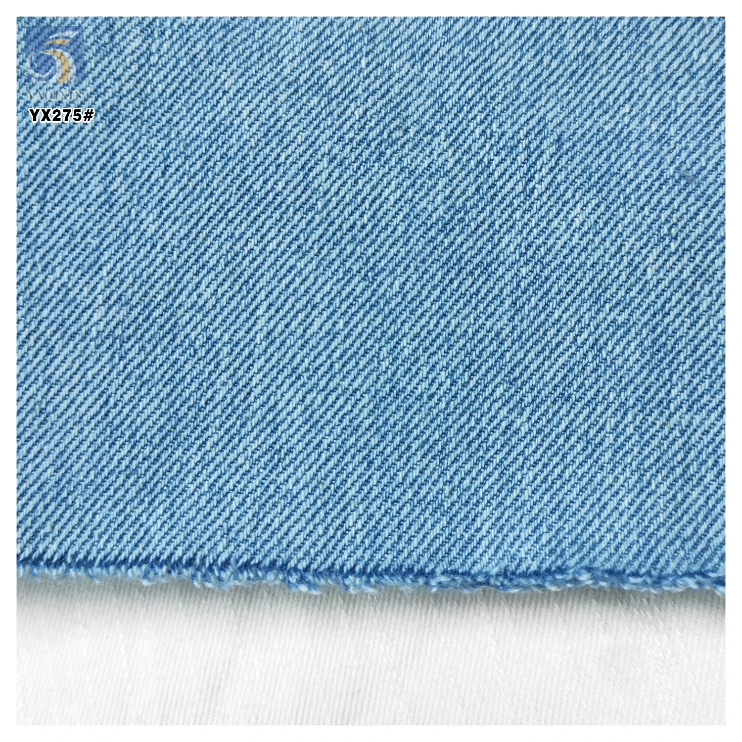 YX275 Hot Sell Denim Fabric High Quality 7*7 430gsm Dream Yarn Denim 80% Cotton 20% Polyester Washed Fabric - 图片 4