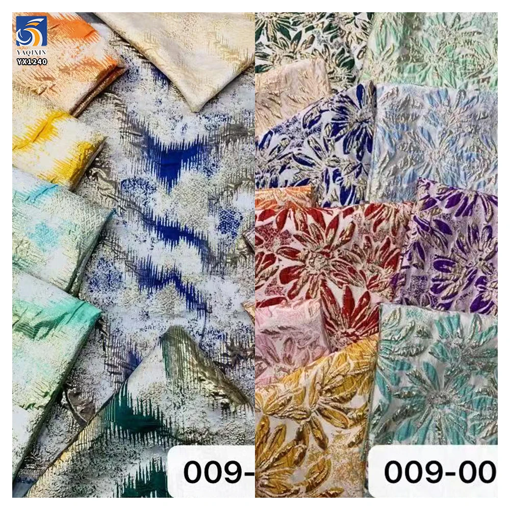 YX1240 Popular New Design Fashion Polyester Brocade Textiles Fabrics Embossed Jacquard Brocade Fabric Custom by Yard - 图片 5