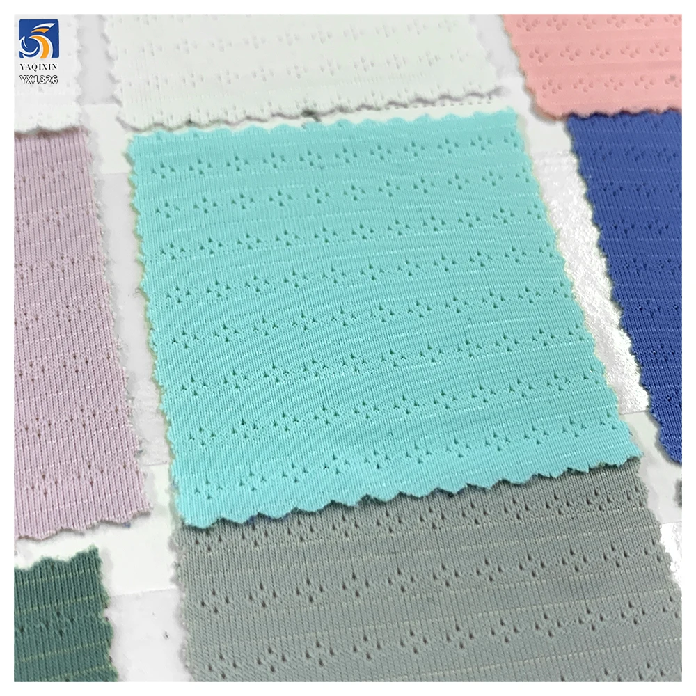 YX1326 165gsm High Quality 85% Nylon 15% Spandex Stretch Breathable Dots Jacquard Knitted Fabric for T-Shirt Men's Sportswear - 图片 6