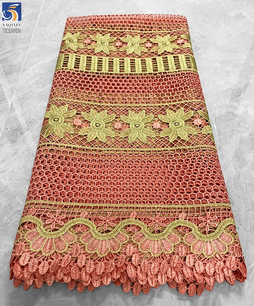 YX1079 Lowest Price on the Entire Network Multi-Colored Polyester Milk Silk Flowers Lace Embroidered Fabric Ethnic Style - 图片 3