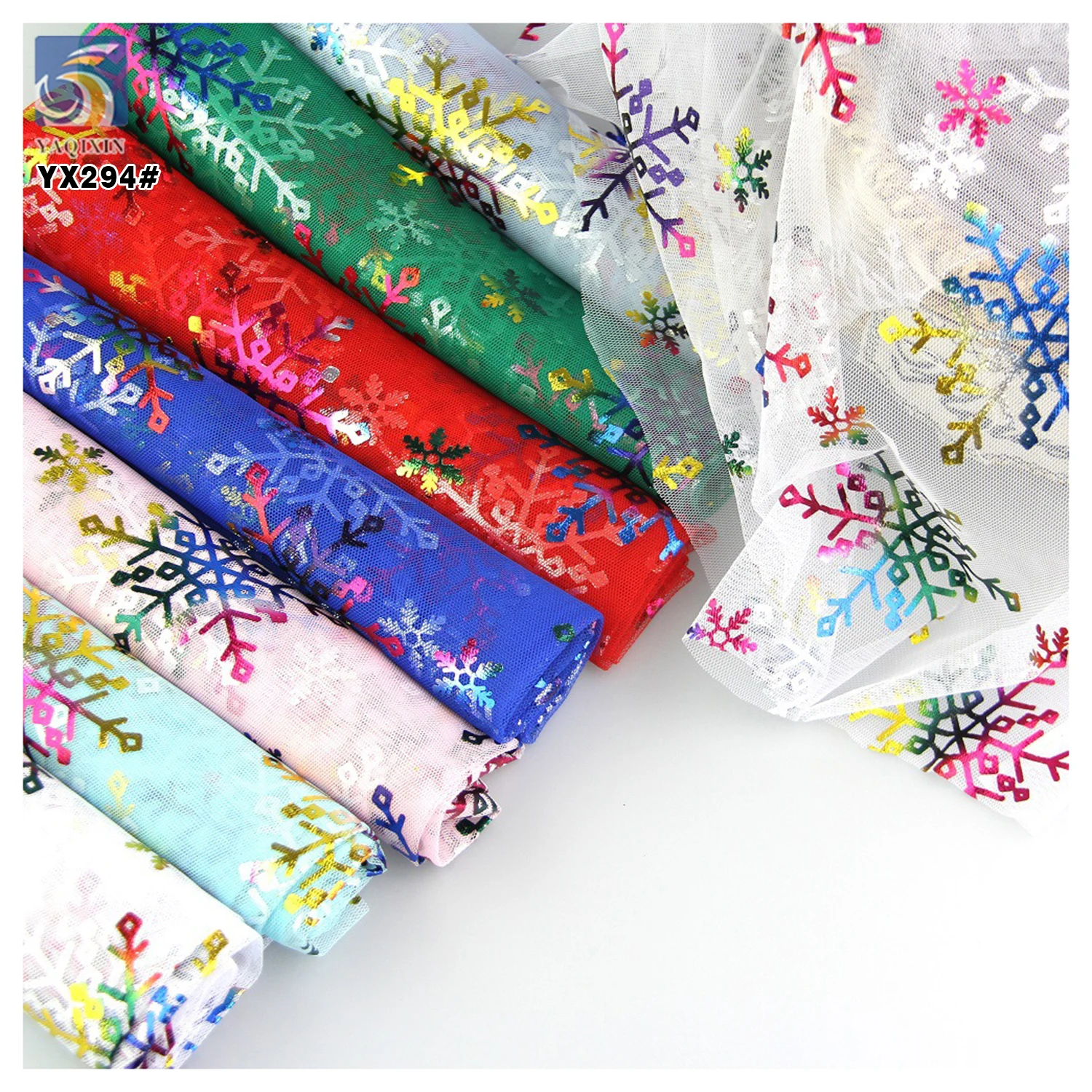 YX294 Frozen Girls Elsa Princess Dress Polyester Tulle Film Printed Fabric Christmas New Arrivals Holiday Fabrics - 图片 6