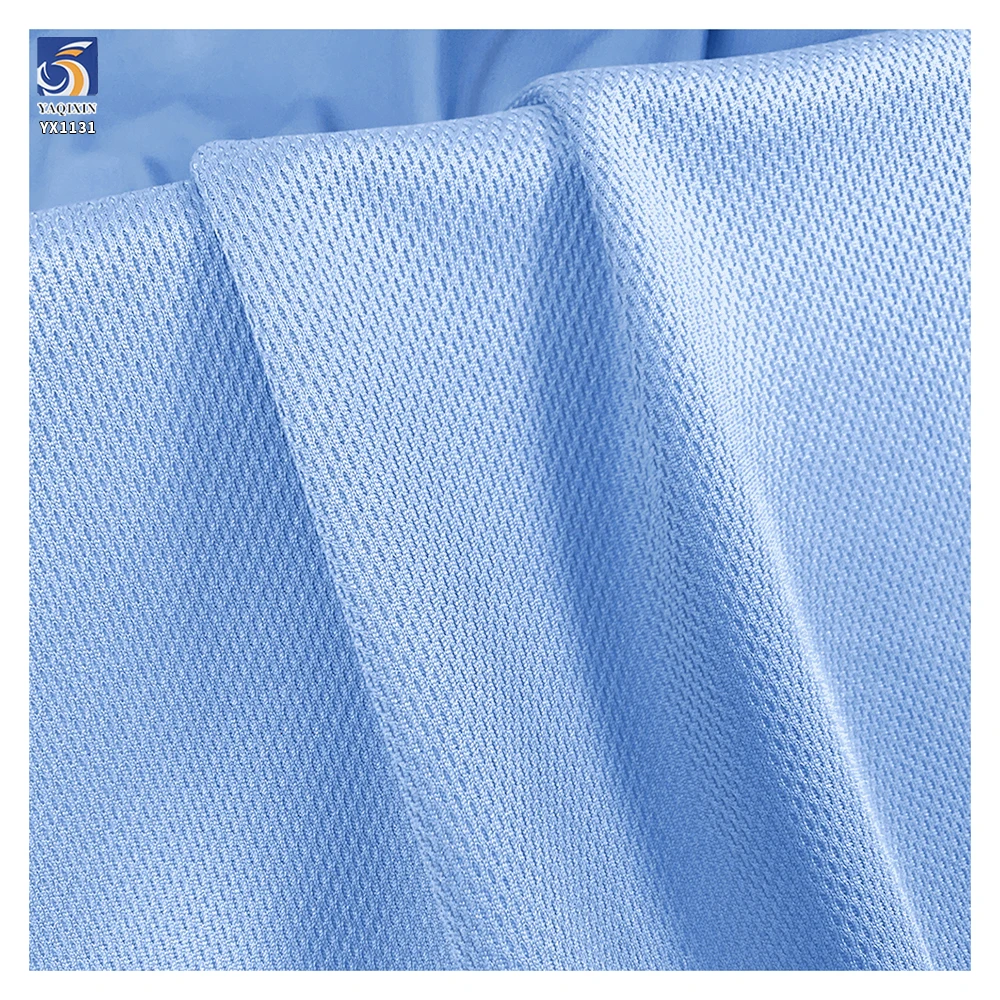 YX1131 180gsm Solid Color Knitted Eye Bird Fabric Stretch Spandex Dry Polyester Poly Bird Eye Mesh Knitted Fabric for Sportswear - 图片 6
