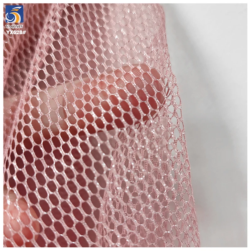 YX628 Good Quality 100% Polyester Knitted Glossy Hexagonal Mesh Fabric for Bags Headwear
