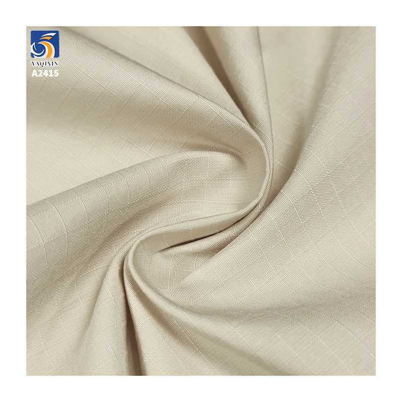 A2415 150g/m² 65% Cotton and 35% Nylon Blend Jacquard 5mm Single-Line Check Sand-Washed Cotton Fabric Jacquard Plaid Pant Fabric - 图片 3