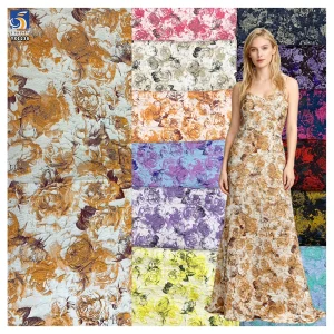 YX1238 Guangzhou China Suppliers Customized Brocade Fabrics Textiles Poly Jacquard Brocade Fabric for Home Textile Dress