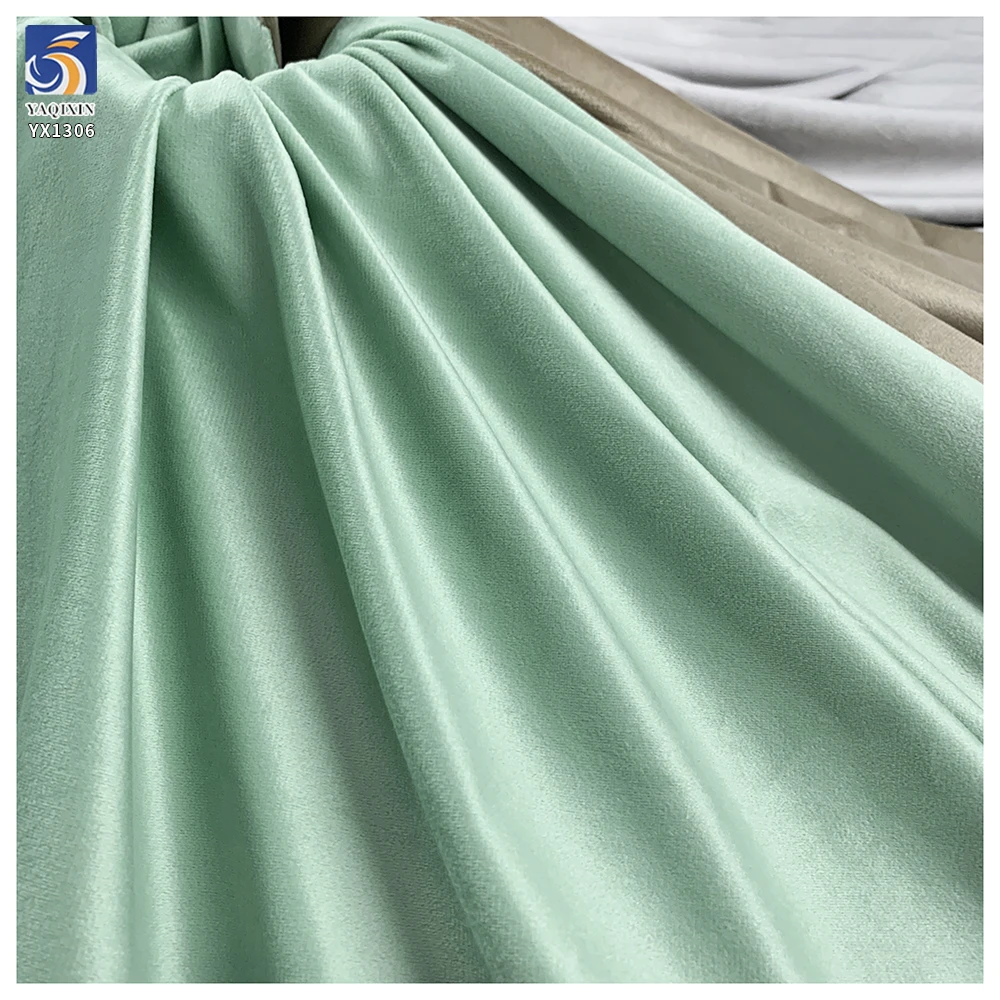 YX1306 95% Polyester 5% Spandex 210gsm Stretch Matte Velvet Fabric Softness and Stretch Velvet Dress Fabric Knitted - 图片 5