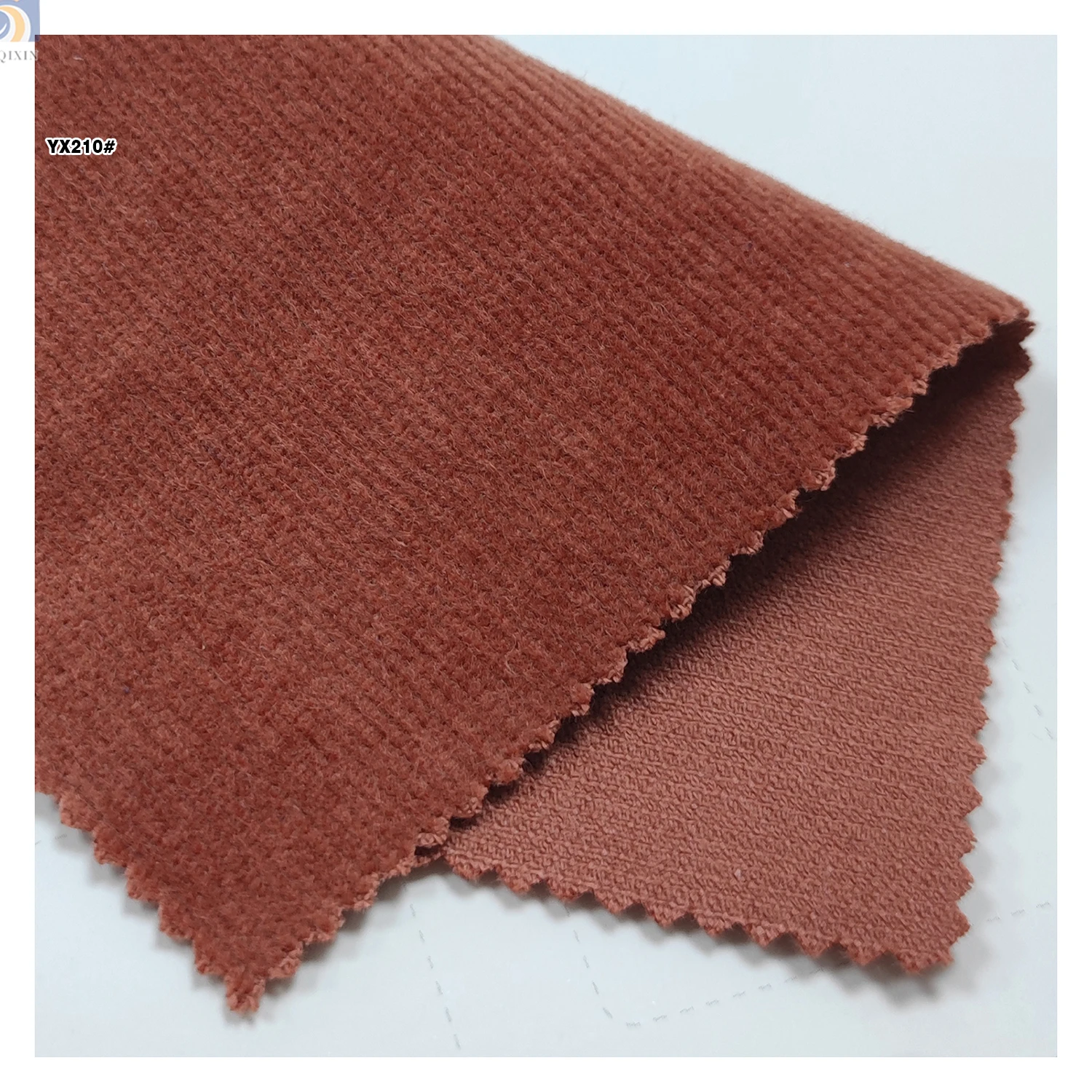 YX210 Plain Dyed 280gsm Horizontal Pinstripe 98 Cotton 2 Spandex 21 Wale Stretch Corduroy Fabric for Women Trousers - 图片 6