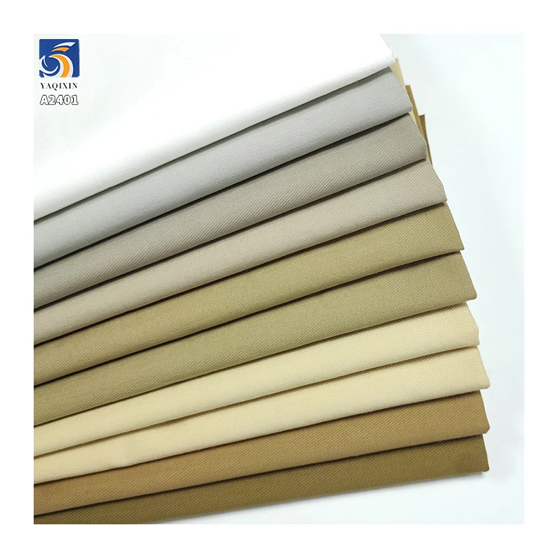 A2401 T400 130gsm Cavalry Twill Cotton Fabric Stretch Wash-Free Cotton Feel Anti-Wrinkle Polyester Cotton Khaki Twill Fabric - 图片 3