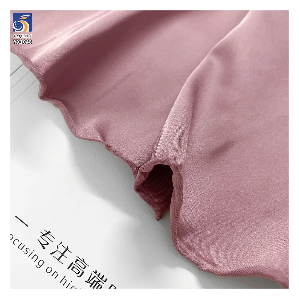 YX1048 150gsm Acetic Acid Silky Skin-Friendly Apparel Dress Satin Soft Fabric Polyester Spandex Stretch Matte Satin Fabric - 图片 5
