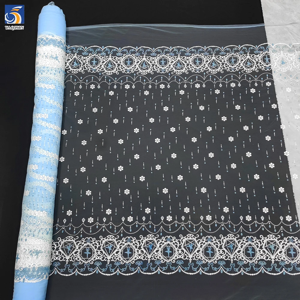 YX967-1 Low MOQ Wholesale Cheap Fabric for Online Sale Bulk Low-Priced and Beautiful Dress Skirt Printed Tulle Mesh Fabric
