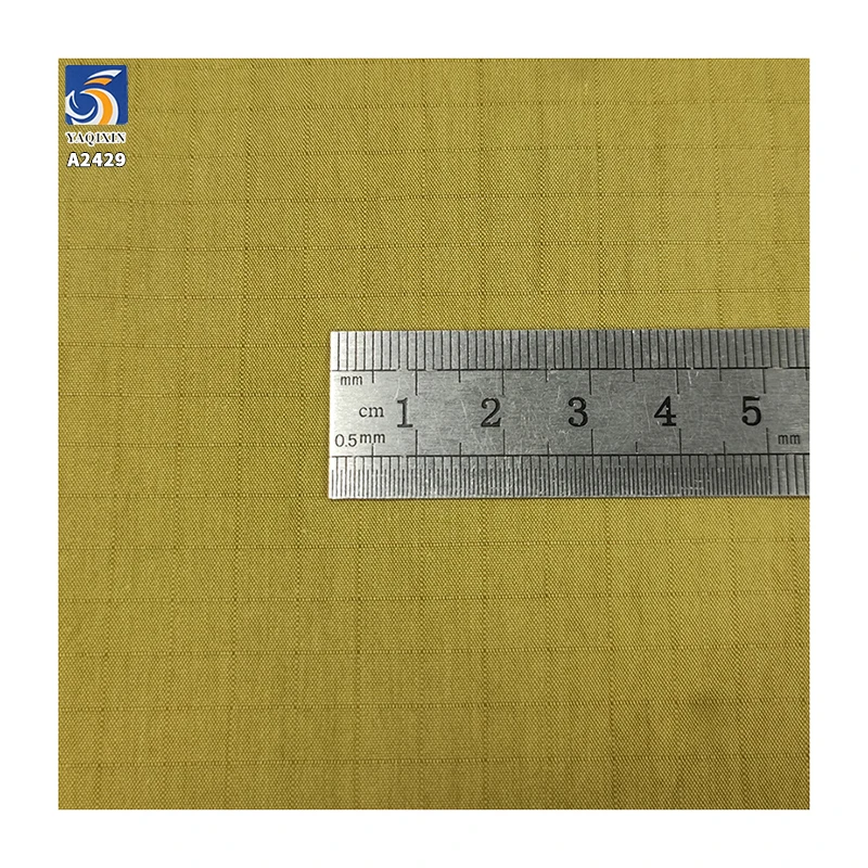 A2429 150g/m² 78% Cotton and 22% Nylon Blended 0.7cm Jacquard Plaid Fabric Textured Shirt Dress Wash-Free Plaid Fabric - 图片 3