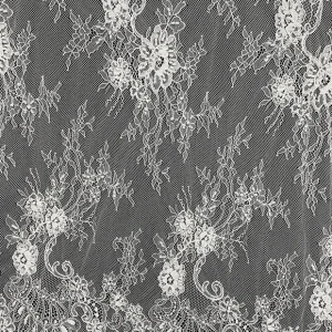 YX1101 China Large Factory Wholesale Eyelash Lace Fabrics Solid Woven Crochet 300*150CM Mesh Bridal Lace Fabric for Wedding...