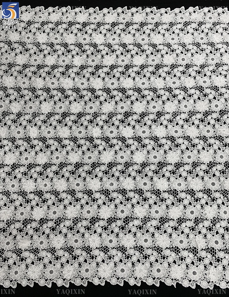 YX1163 2026 Water-Soluble Embroidered Flowers 5 Yards of 3D Lace Fabric White Nigerian Wedding Style African Laces Fabric - 图片 5