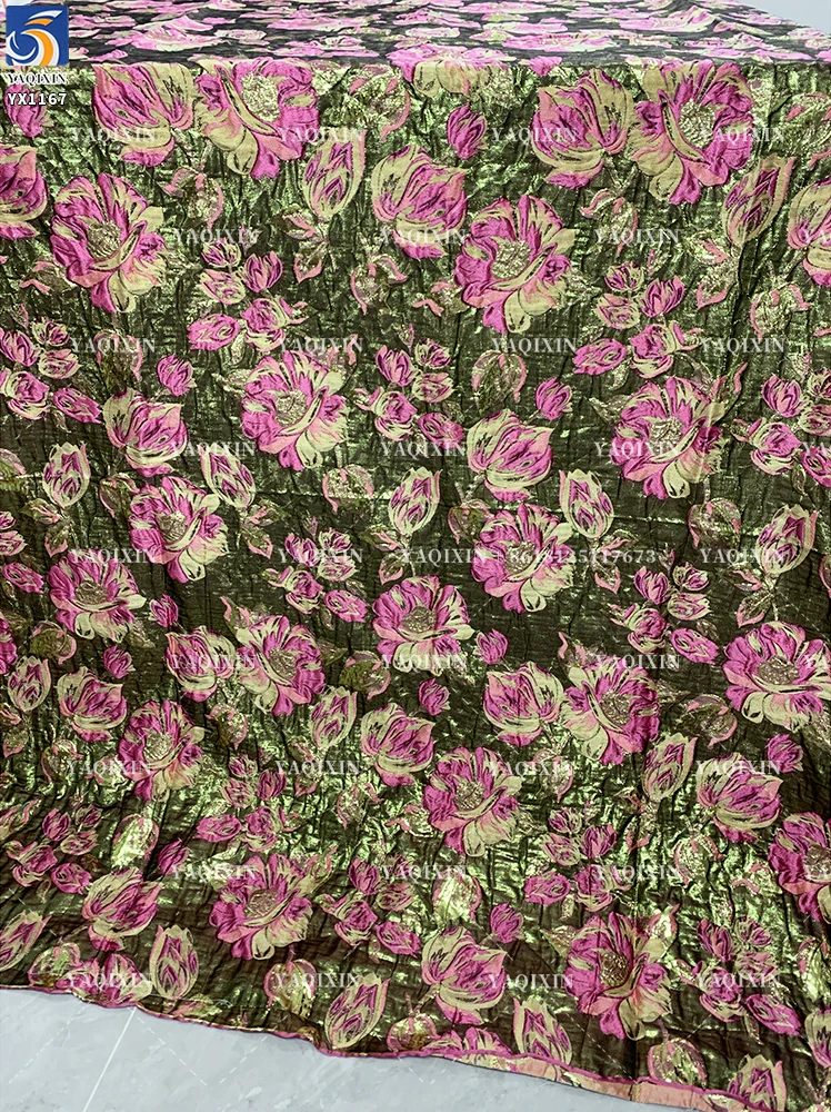 YX1164 180gsm Woven 100% Polyester 3D Jacquard Brocade Fabric Latest Woman Dresses for Clothing - 图片 5