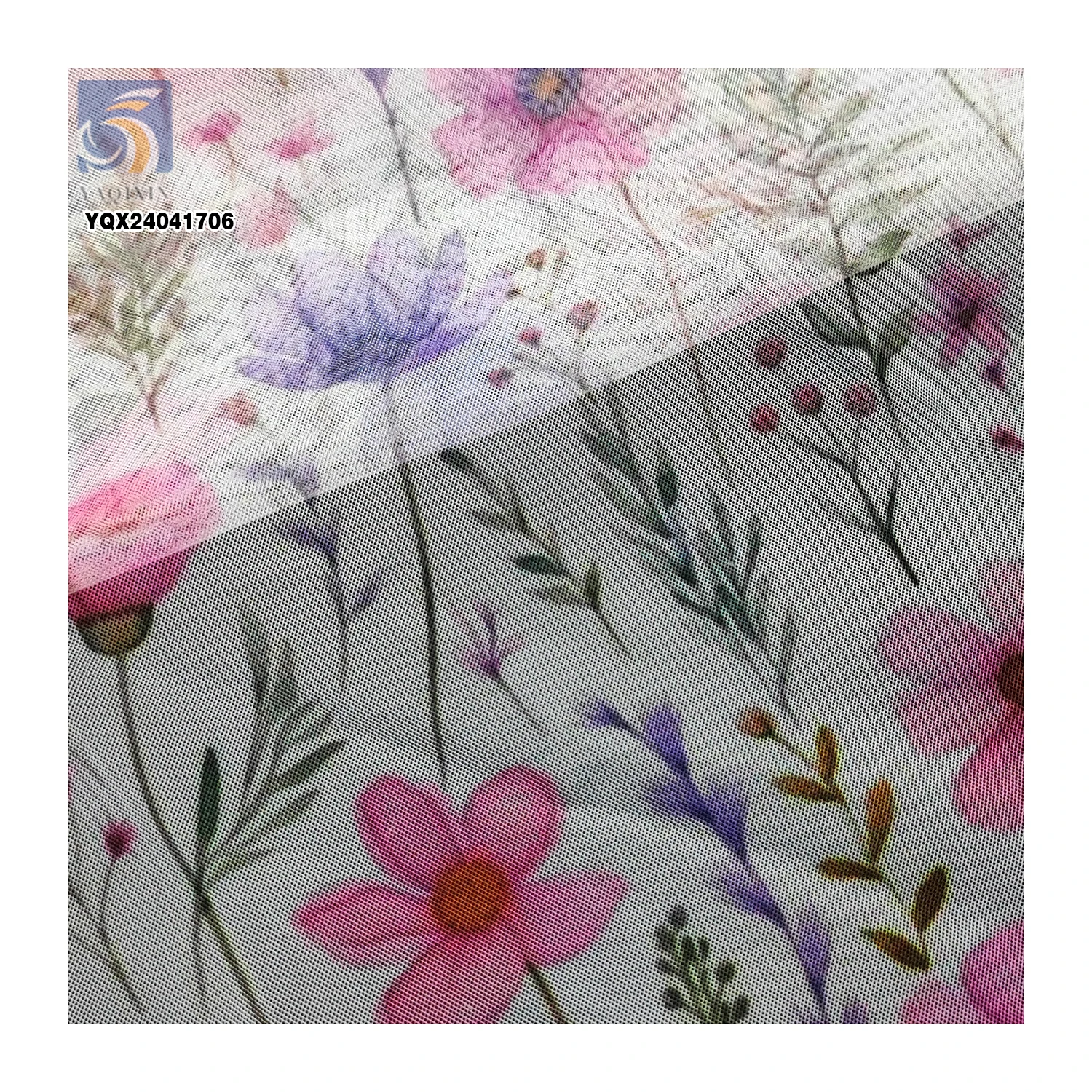 Wonderful Colored Floral Tulle Fabric 100% Polyester Soft Knit Tulle Custom Printed Mesh Fabric Trade - 图片 5