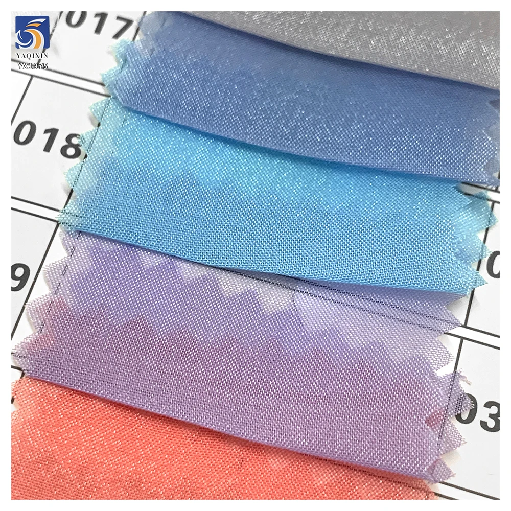 YX1375 Chinese Cheap Price 1 Yard Top Quality Density 80gsm Solid Glossy Chiffon Fabric for Sunscreen Dress - 图片 6