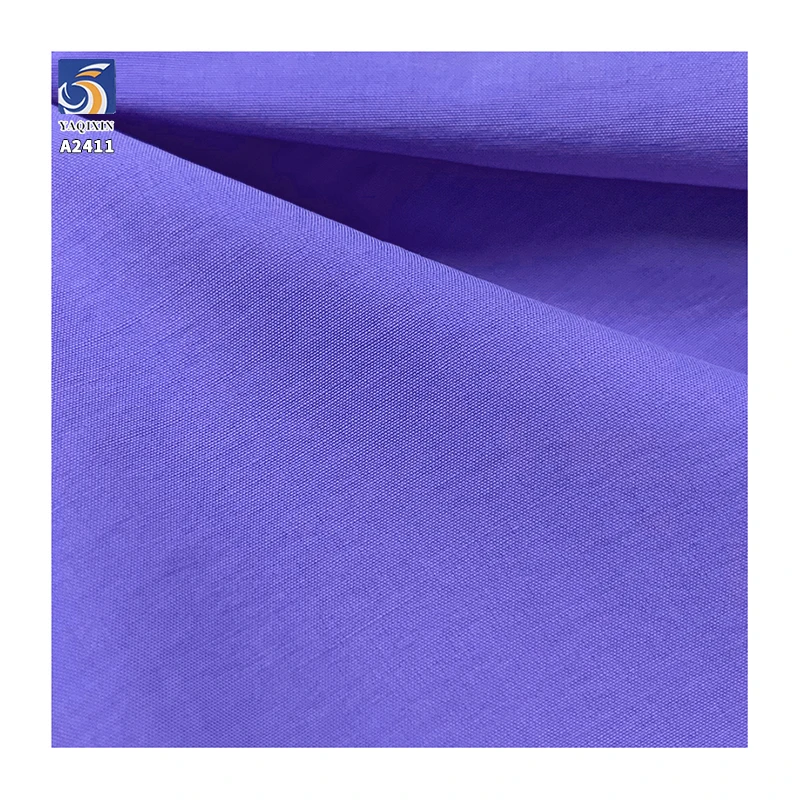 A2411 Summer 60 Count 65% Cotton 35% Nylon Cotton Poplin Plain Weave Fabrics 85gsm High Count Shirt Dress Fabric - 图片 4