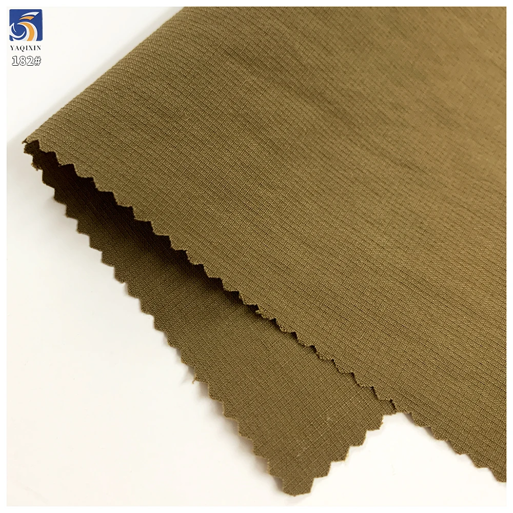 Y-182 High Quality 130g Dark Khaki Green 100% Polyester Small Checkered T800 Fabric 160cm for Sportswear Backpack - 图片 2