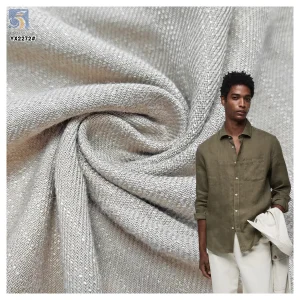 YX2272 High Quality 180gsm Twill Slub Cotton Fabric Woven Pure Color 55% Linen 45% Cotton Blend Fabric for Shirt/Pants