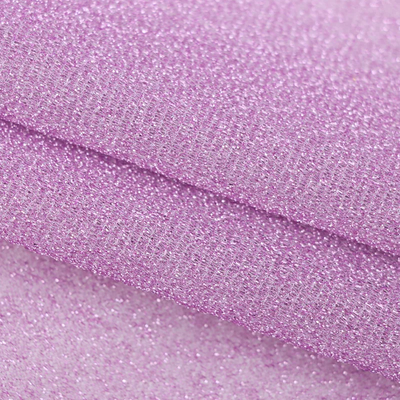 YX903 70gsm Stretch Gold and Silver Glitter Polyester Fabric for Women's Fashion Tops Bright Silk Stretch Glitter Fabric - 图片 6