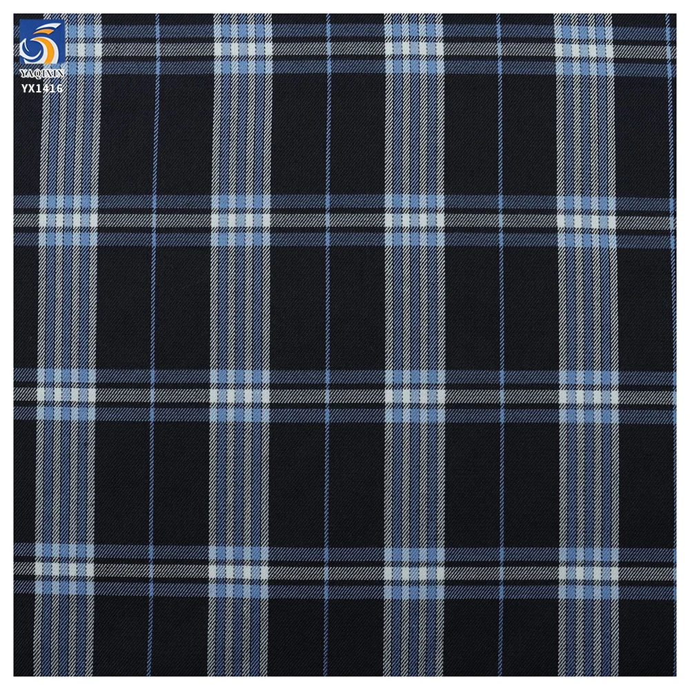 YX1416 China Manufacturer 190gsm Popular in Ghana, Africa TR Suit Yarn Dyed Checked School Uniform Plaid Fabrics for Children - 图片 3