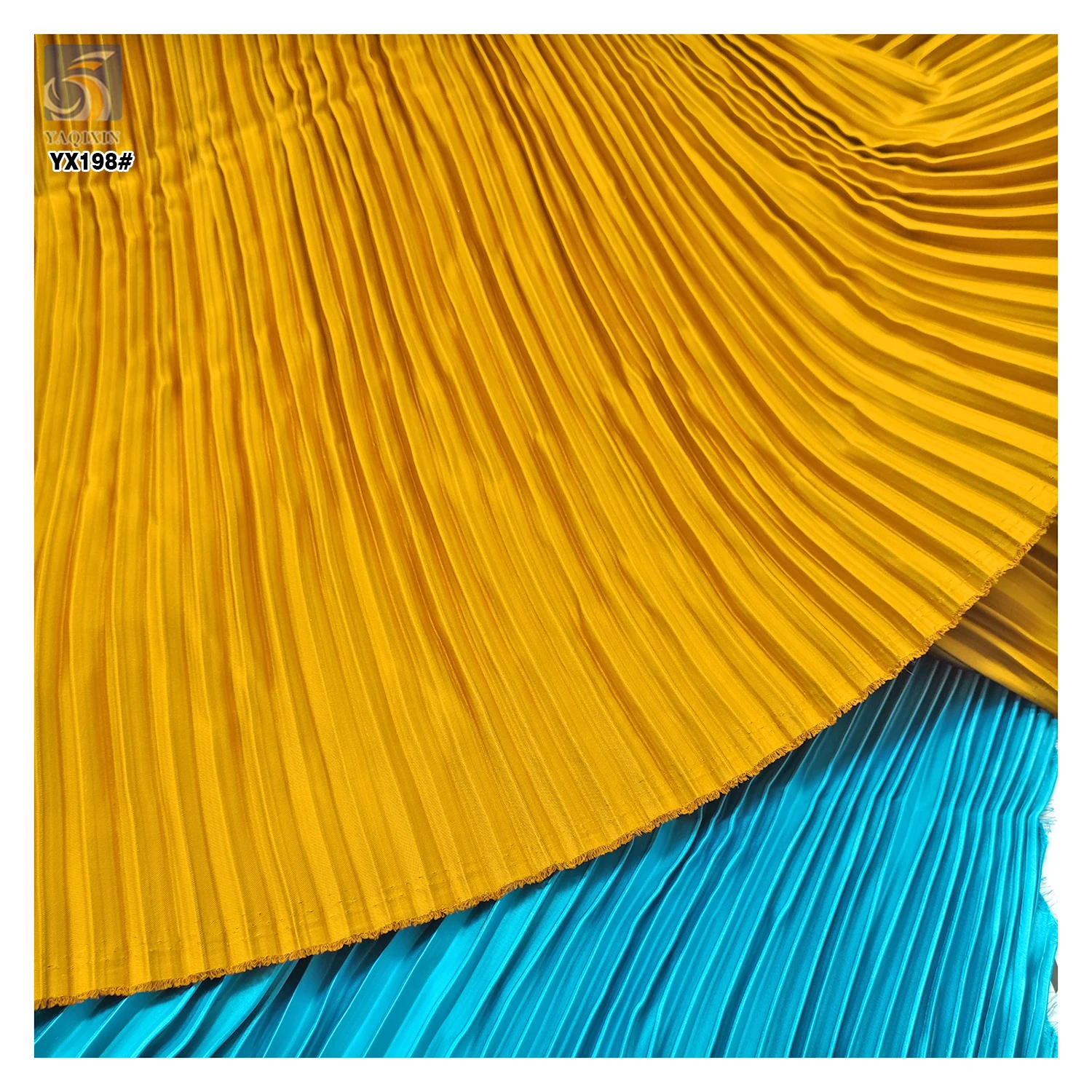Cheap 4810 Polyester Matte Dull Pleated Satin Fabric 150gsm 7mm Size Pleated Accordion Satin Fabric Straightening Measurement - 图片 3
