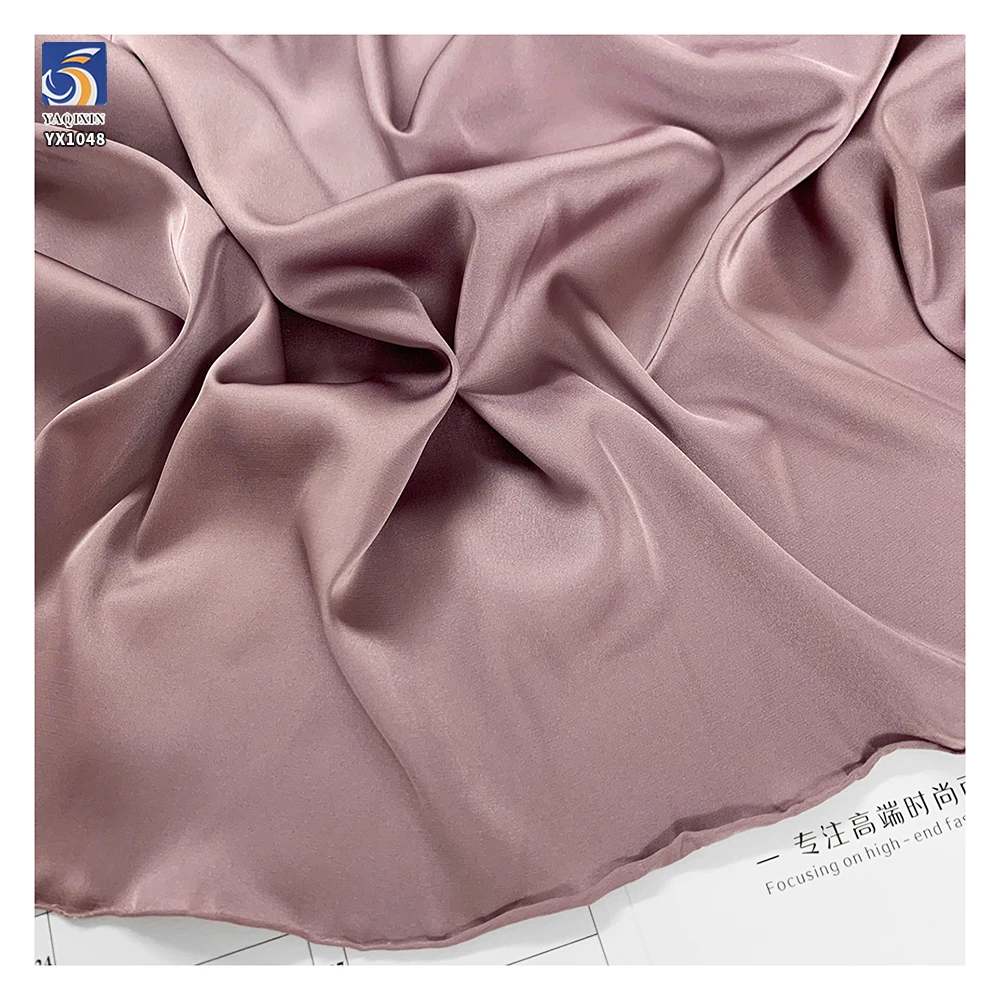 YX1048 150gsm Acetic Acid Silky Skin-Friendly Apparel Dress Satin Soft Fabric Polyester Spandex Stretch Matte Satin Fabric - 图片 3