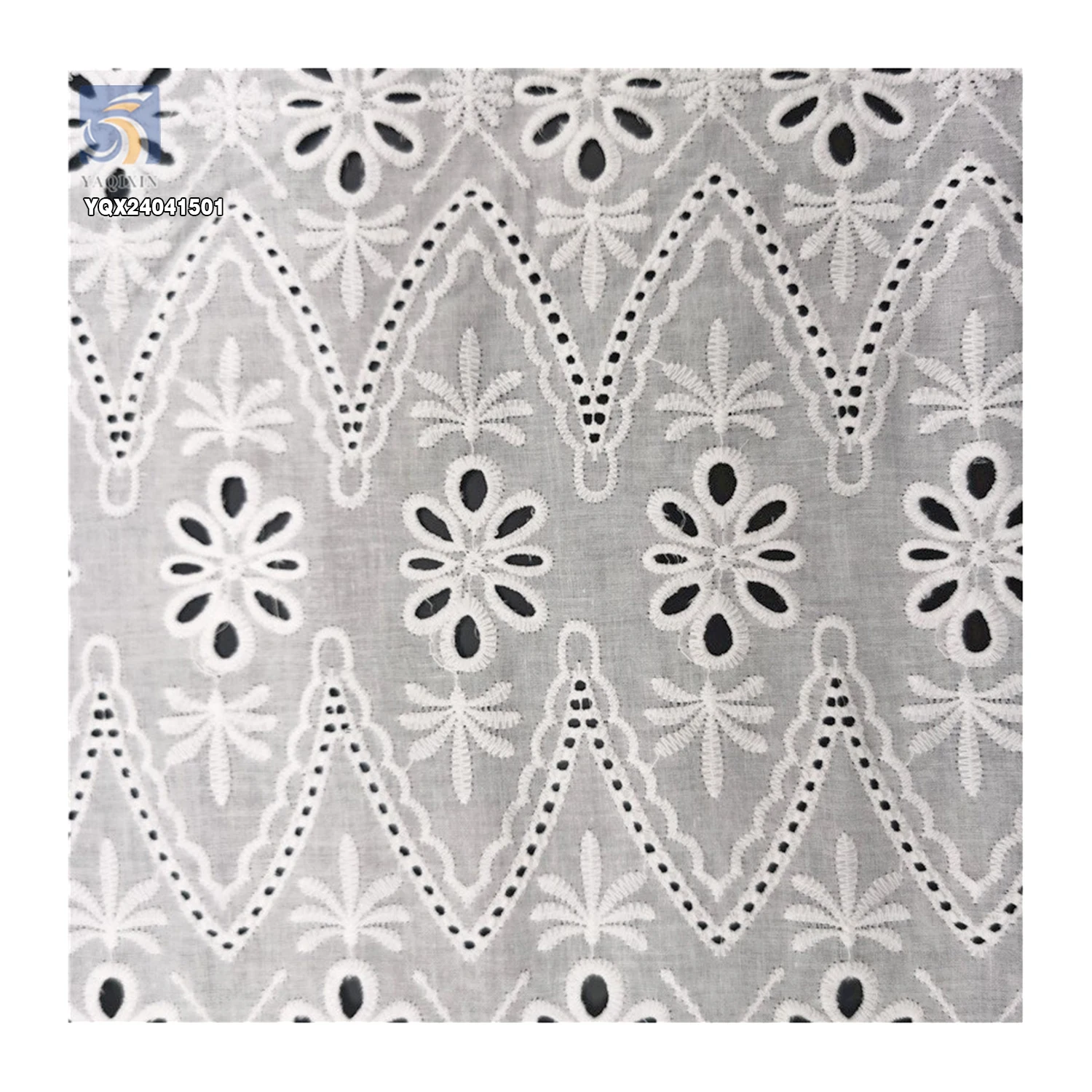 Multicolor Combed Pure Cotton Thread Embroidery Fabric Novel Design Good Price Swiss 100% Cotton Lace Fabric - 图片 4